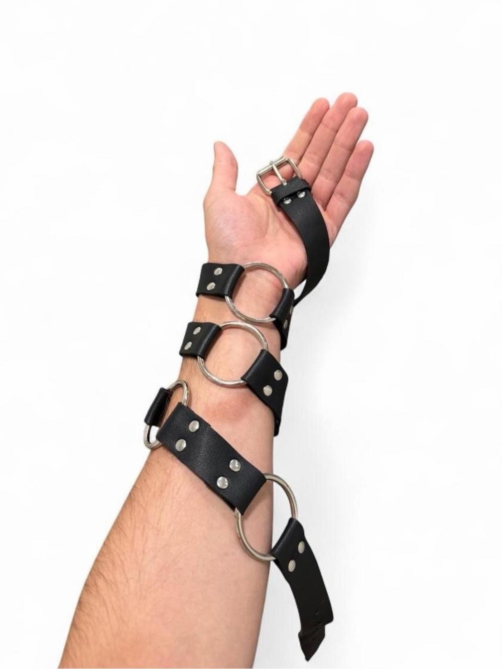 Black O-Ring Chain Belt Silver Hardware Goth Punk Y2K